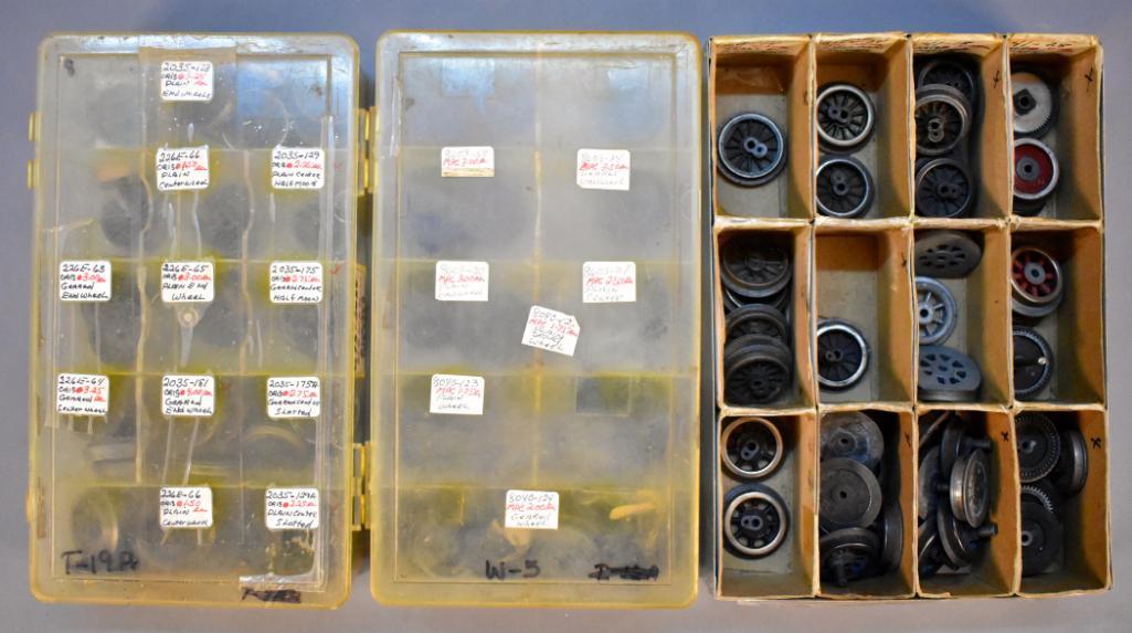 Great group of original and reproduction Lionel O and: Great group of original and reproduction Lionel O and standard gauge wheels, mostly used and some new old stock.