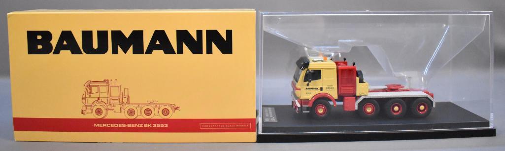 IMC Models 1/50 die cast Baumann Mercedes-Benz SK 3553: IMC Models 1/50 die cast Baumann Mercedes-Benz SK 3553 in original box, no stock number, 57 of 100 produced, mint never displayed.