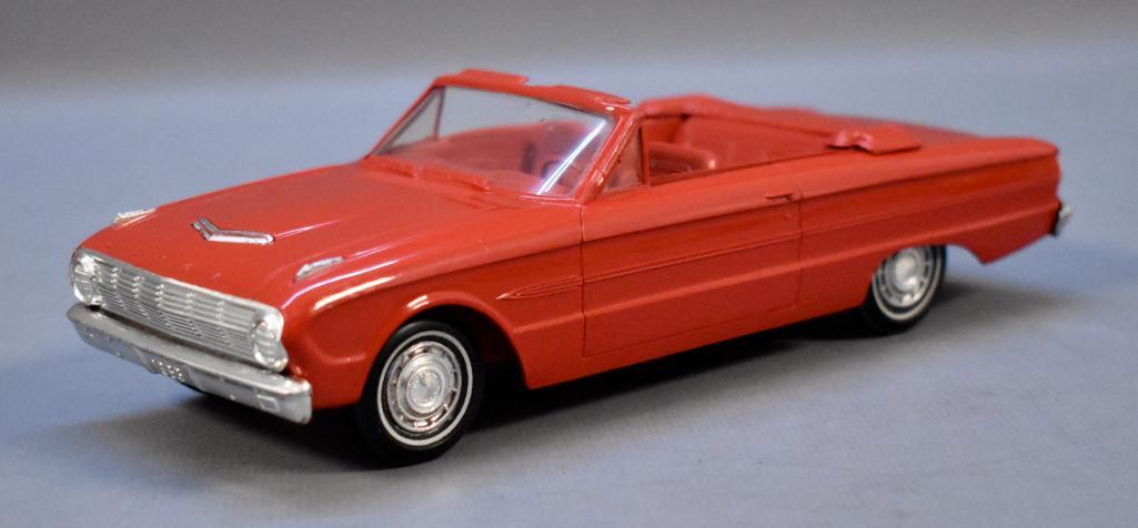 1963 Ford Falcon Futura convertible dealer coaster: 1963 Ford Falcon Futura convertible dealer coaster promo car, excellent to near mint condition but has a very slight tweak to the drivers side vent post as seen in the photos.