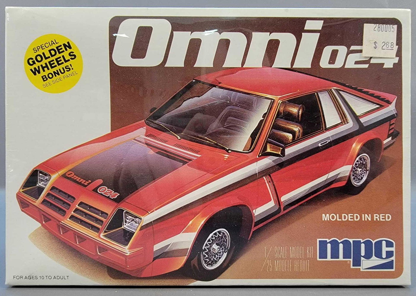 Factory sealed MPC Dodge Omni 024 1/25 scale model kit: Factory sealed MPC Dodge Omni 024 1/25 scale model kit, stock number 0789, excellent original box.