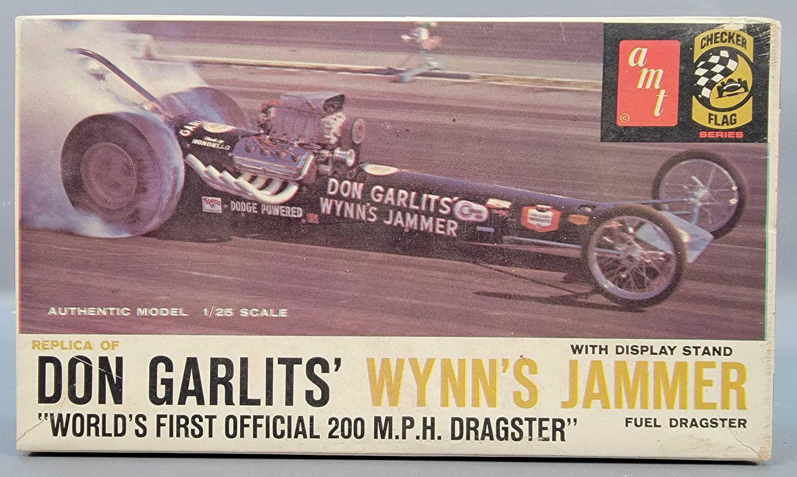 Rare unbuilt AMT Don Garlits Wynn's Jammer 1/25 scale: Rare unbuilt AMT Don Garlits Wynn's Jammer 1/25 scale model kit 2167-170. Complete and untouched with a clear body, crisp original instruction sheet and mint unused decal sheet in an excellent ori