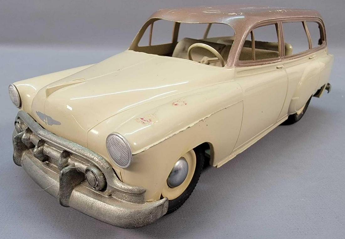 PMC Product Miniature 1953 Chevy handyman station wagon: PMC Product Miniature 1953 Chevy handyman station wagon promo car. Nice shape with some warpage, a few melt marks and missing the rear doors as seen in the photos.