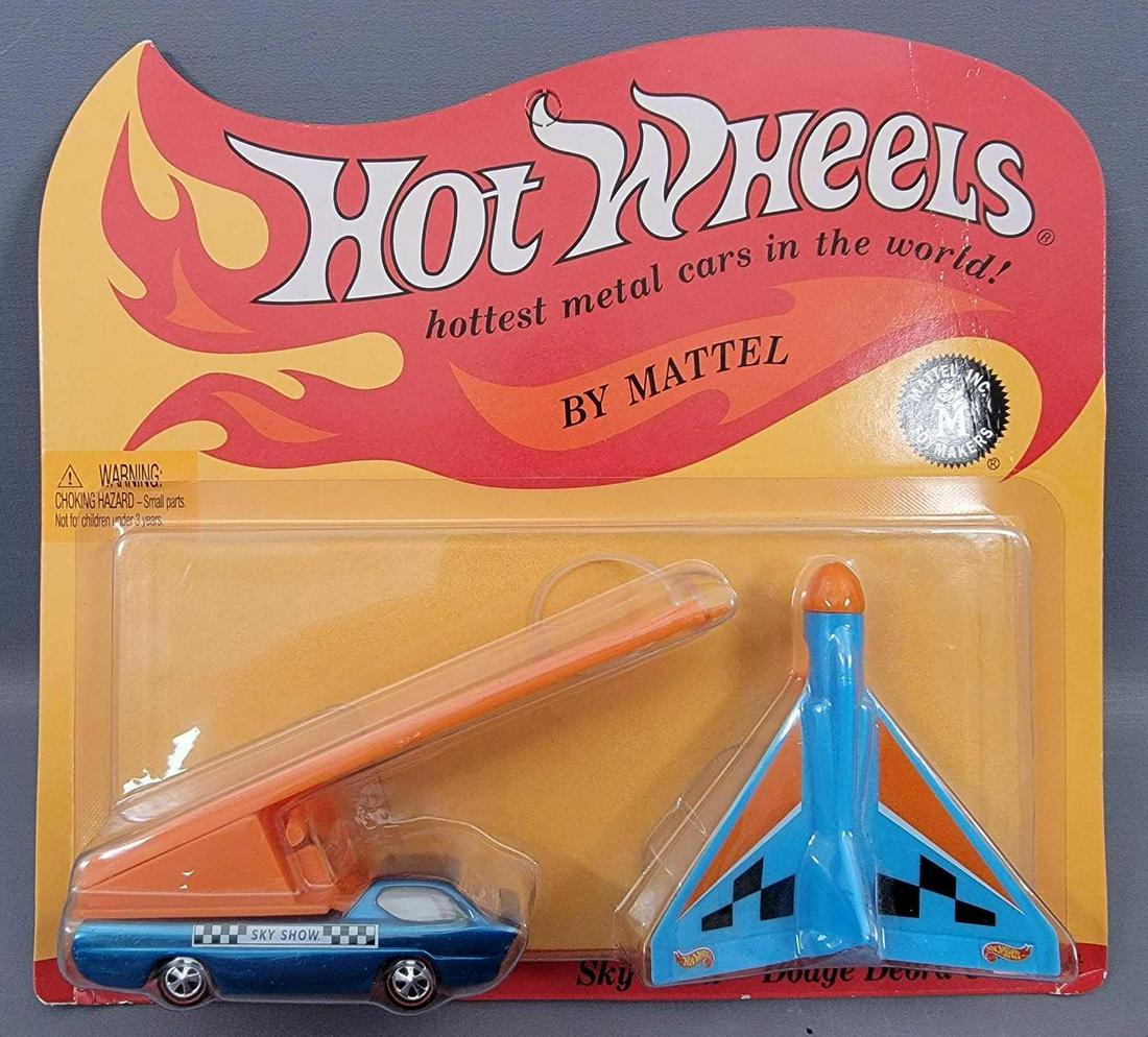 Hot Wheels RLC Sky Show Deora on blister card: Hot Wheels RLC Sky Show Deora on blister card. Car and plane are near mint to mint on a creased card with a clear blister. 1492/2500 produced.