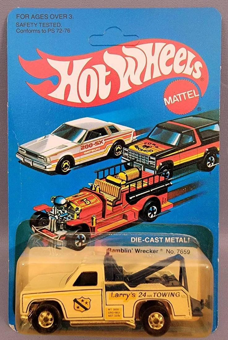 Hot Wheels Blackwall Ramblin' Wrecker Blister Pack: Hot Wheels Blackwall Ramblin' Wrecker Blister Pack. This is on a Bronco graphic card, car is minty on a good, unuched card that does have a minor crease on the left side, blister is crack free and