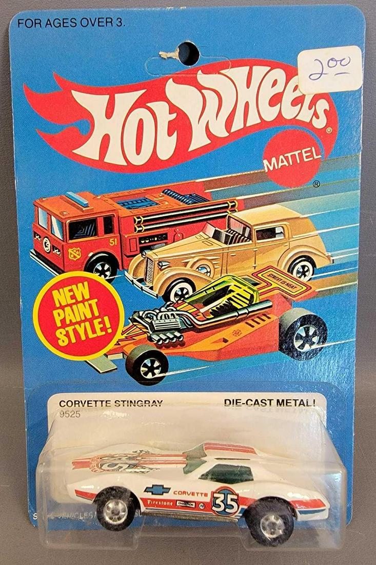 Hot Wheels Blackwall Corvette Stingray Blister Pack: Hot Wheels Blackwall Corvette Stingray Blister Pack. Car is minty on an excellent card with a partially punched hang tag. Blister is clean and clear with no cracks and is firmly attached. As seen in t