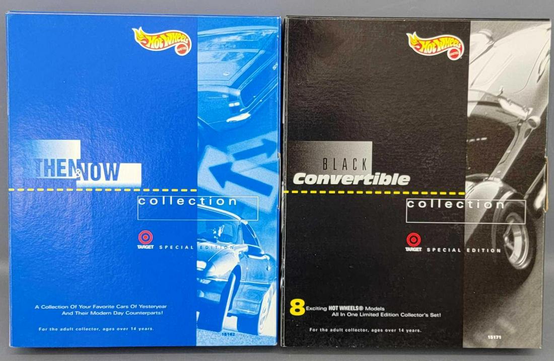Two Hot Wheels Target special edition sets MIB: Two Hot Wheels Target special edition sets, mint in original boxes, both factory sealed. One is a Then & Now, the second is a black convertible set, both are new in original boxes as seen in the p