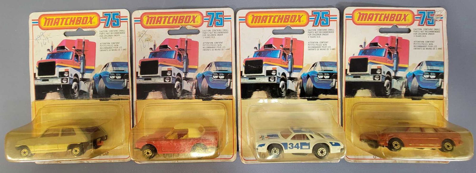Group of four Matchbox vehicles on original Blister (1 of 4)