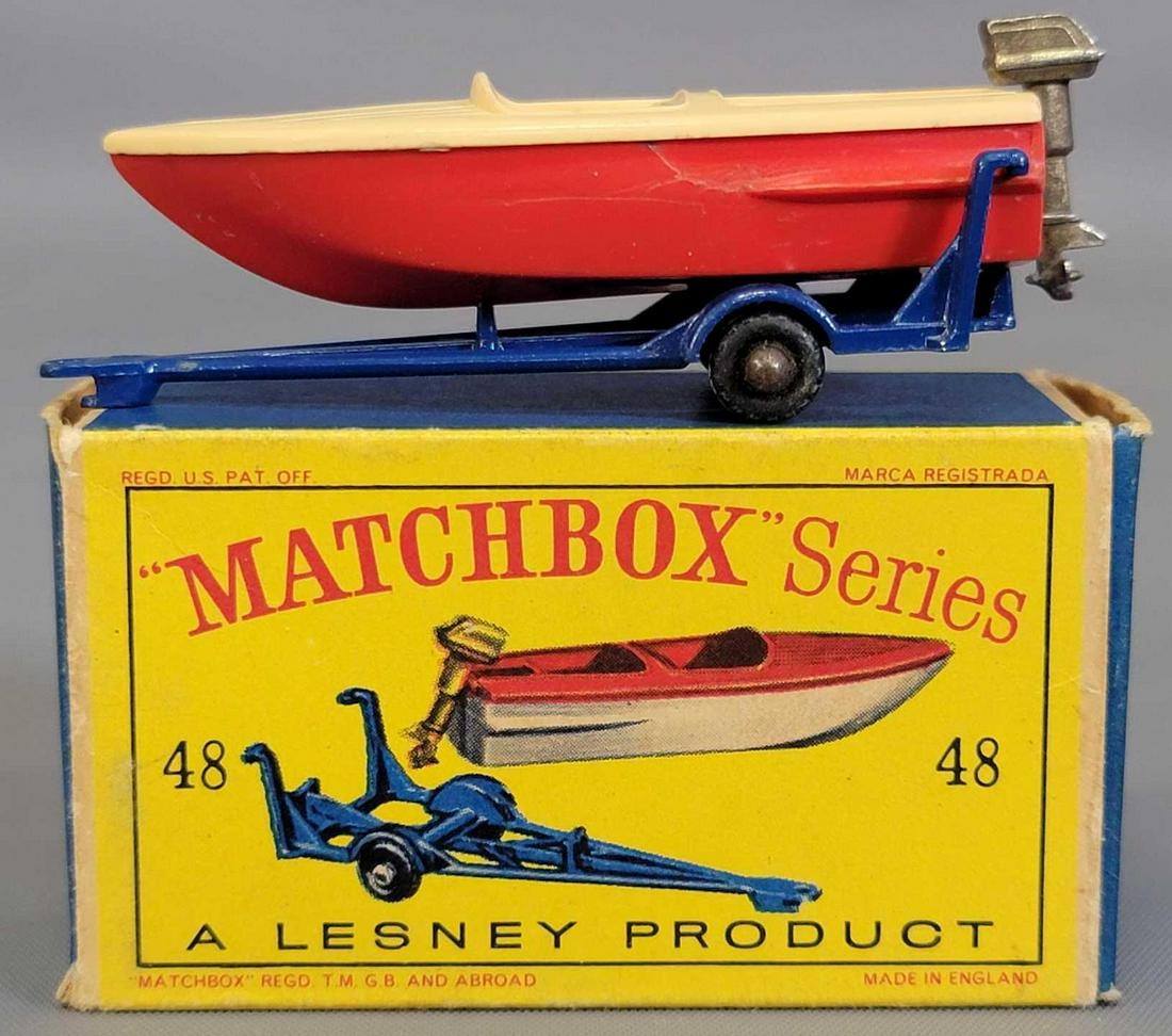 Lesney Matchbox #48 Trailer with removable red Sports (1 of 8)