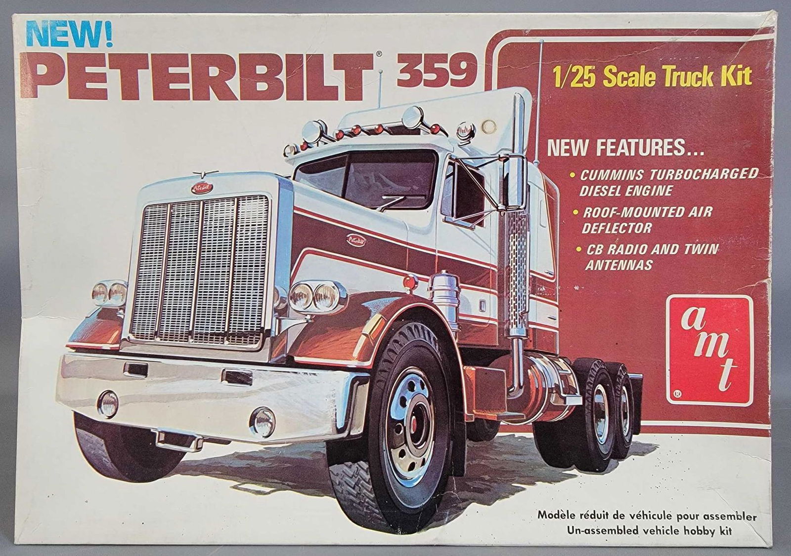 Unbuilt AMT Peterbilt 359 Tractor 1:25 scale model kit (1 of 8)