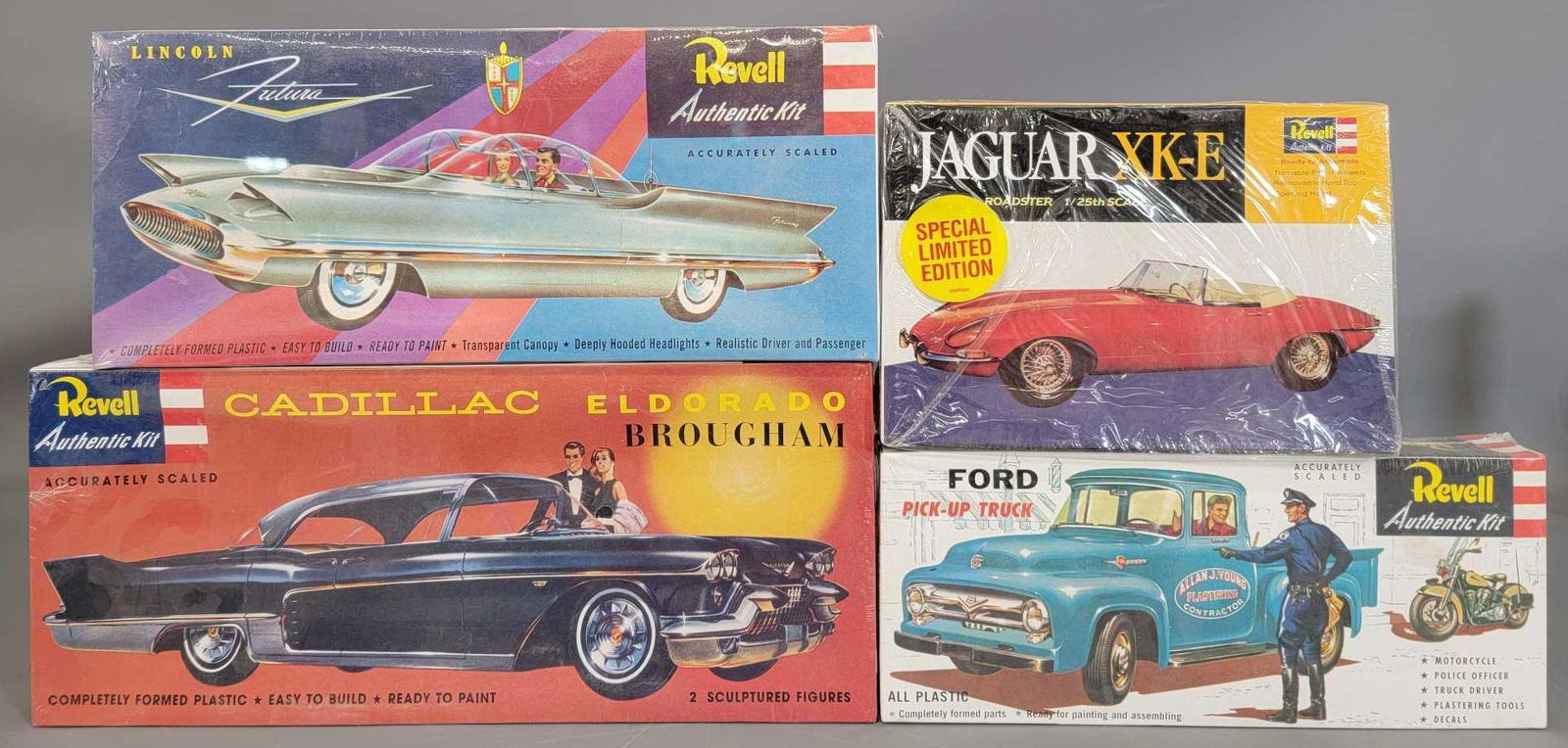 Group of four factory sealed Revell Reissue 1:25 scale (1 of 5)