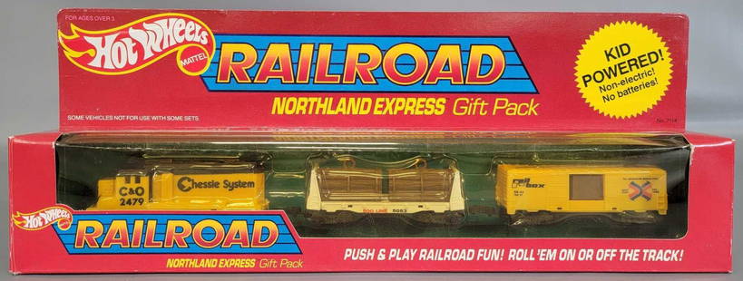 Hot Wheels Railroad Northland Express Gift Pack New in: Hot Wheels Railroad Northland Express Gift Pack New in Box . Box is opened and possibly retaped but in very good condition but does have a few veins in the header card, cello is yellowed, otherwise ve