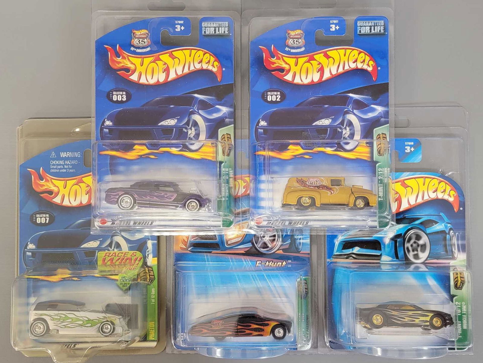 Group of Five Hot Wheels mixed year Treasure Hunt cars (1 of 3)