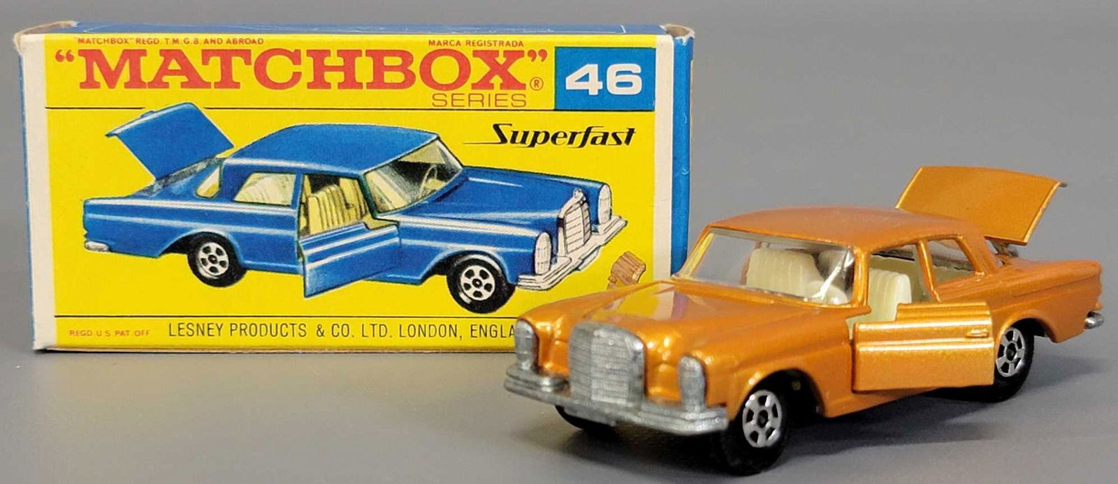 Matchbox Superfast 46 gold Mercedes 300 SE Coupe in (1 of 7)
