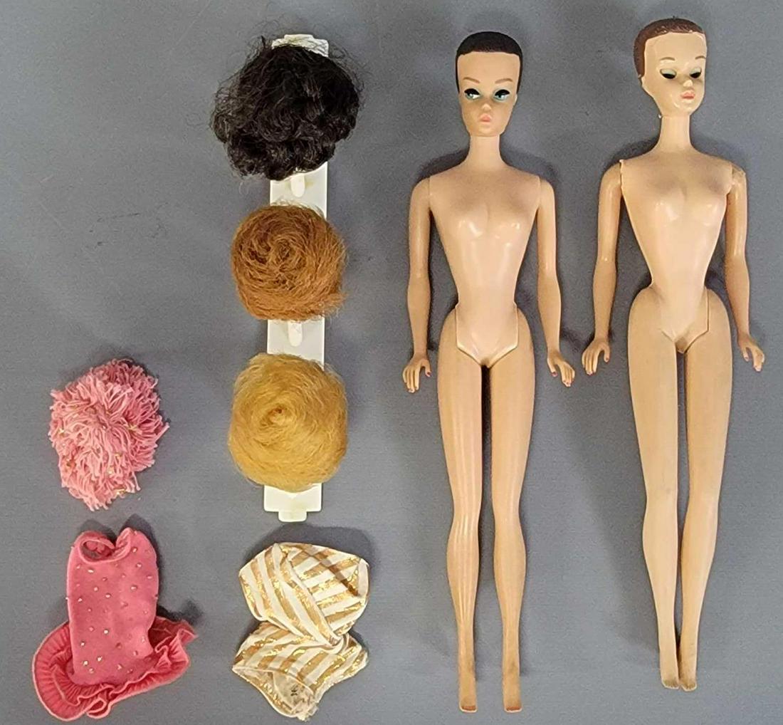 Vintage Mattel Miss Barbie and Fashion Queen dolls TLC: Vintage Mattel Miss Barbie and Fashion Queen dolls in need of some special care. The Miss Barbie has issues with the right shoulder area, a grinded up upper left arm and melt marks on the head but the