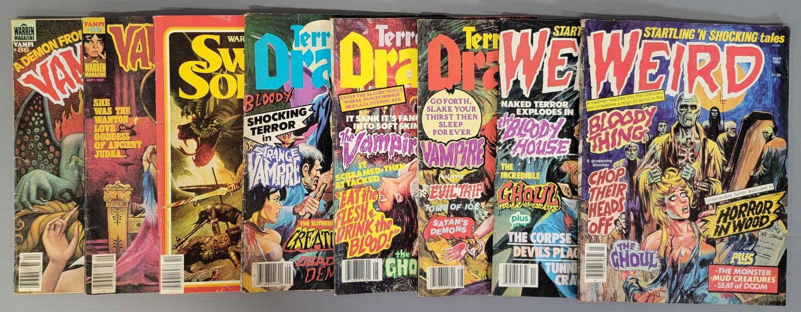 Eight Warren Magazine horror related Vampirella Sword & (1 of 3)