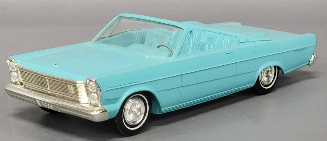 1965 Ford Galaxie 500 XL Convertible promo car in Aqua: 1965 Ford Galaxie 500 XL Convertible promo car in Aqua. Car is great but the hood ornament has broke off and there are some black marks to the underside around the transmission and comes in a newer bo