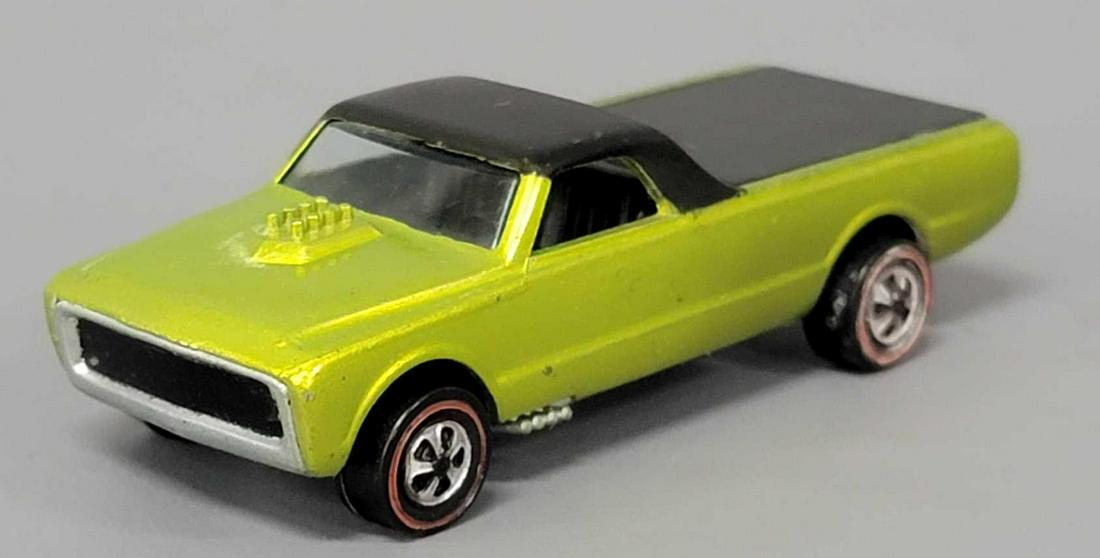 Hot Wheels Redline Antifreeze Custom Fleetside: Hot Wheels Redline Antifreeze Custom Fleetside loose. Car is excellent with a bit of mottling to the paint on the passenger side only, there is a chip in the center of the roof paint, excellent grill