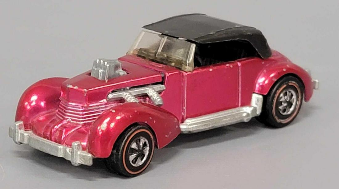 Hot Wheels Redline Rose Classic Cord: Hot Wheels Redline Rose Classic Cord loose. Car is excellent, it has a small nosr rub on the hood, as well as on the front fender edges, and the side of the drivers front fender, excellent wheels, ori