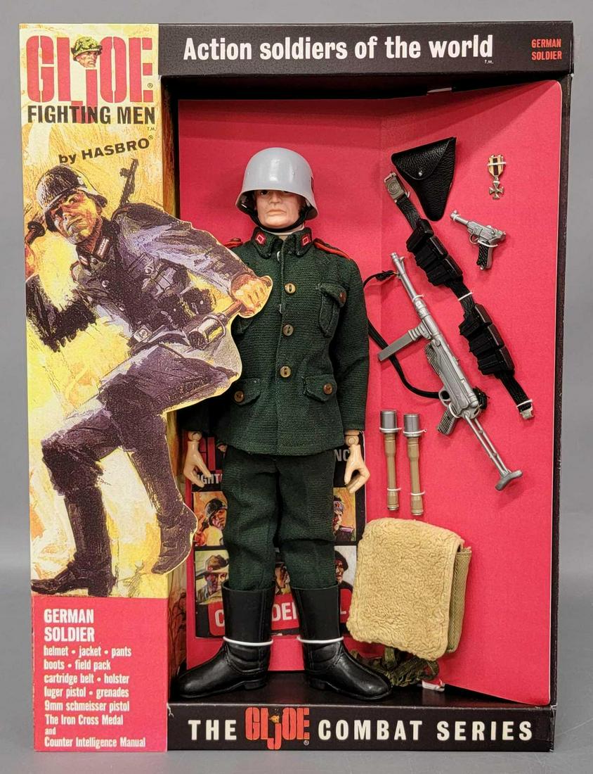 Vintage Hasbro GI Joe Action Soldiers of the World: Vintage Hasbro GI Joe Fighting Men, Action Soldiers of the World German Soldier in high quality reproduction window box. Figure and accessories are correct and vintage original, near mint. Accessories