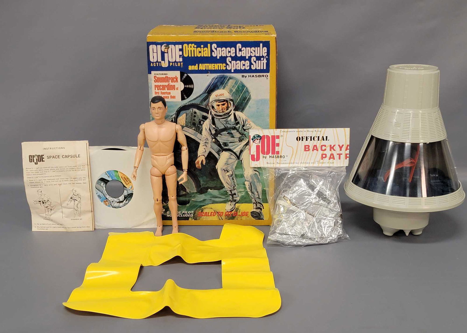 Vintage Hasbro Action Pilot GI Joe Space Capsule,: Vintage Hasbro Action Pilot GI Joe Official Space Capsule and Authentic Space Suit, 8020 complete in original box. Joe has soft head with light paint rubs to face and hair. Right leg appears different