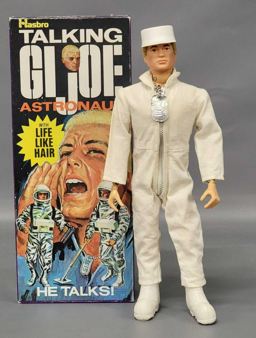 Vintage Hasbro 7405 Talking GI Joe Astronaut in: Vintage Hasbro 7405 Talking GI Joe Astronaut with Life Like Hair in original box with Read the Instructions sheet, Boot Removal Instructions sheet, and Join the Adventure Team sheet. TM cap, buckle bo