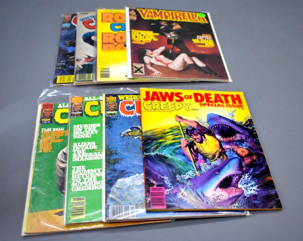 Group of eight Worn Creepy Magazines (1 of 5)