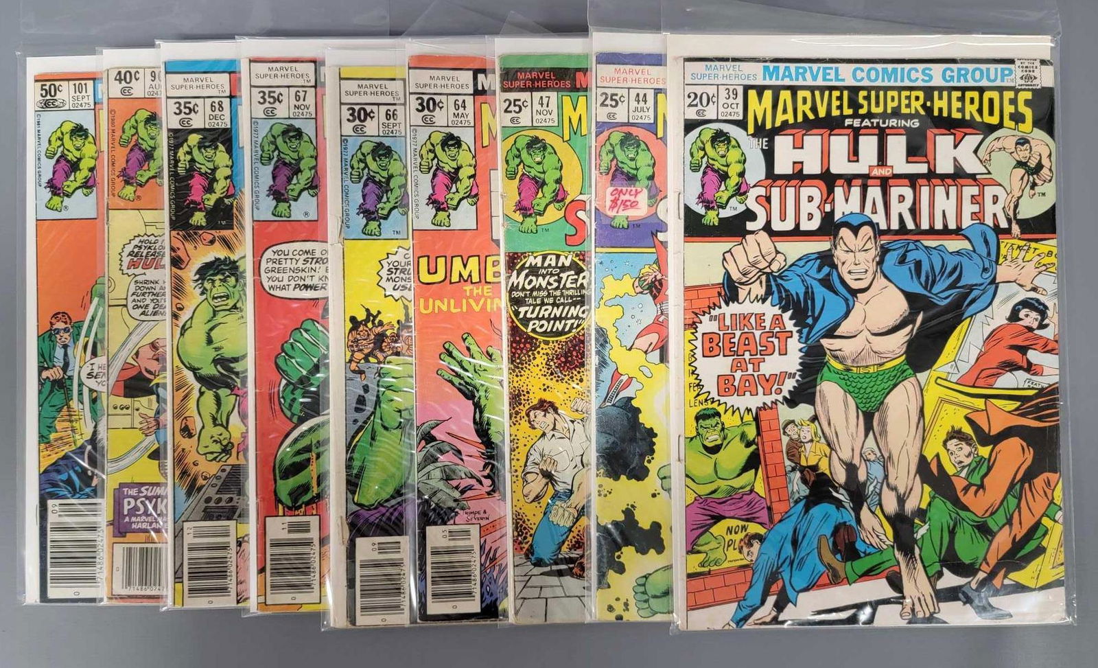 Nine Marvel Super-Heroes comic books 39-101 (1 of 3)