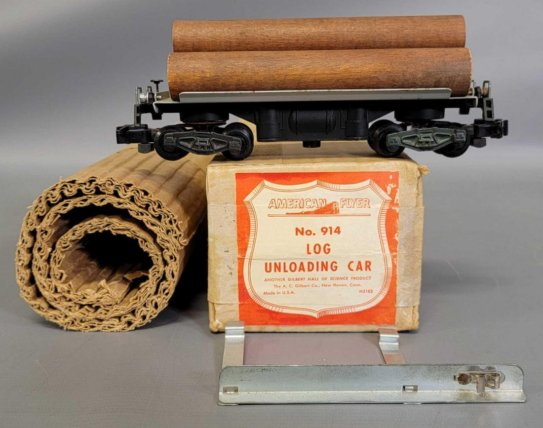 Postwar American Flyer S gauge 914 log unloading car in (1 of 8)