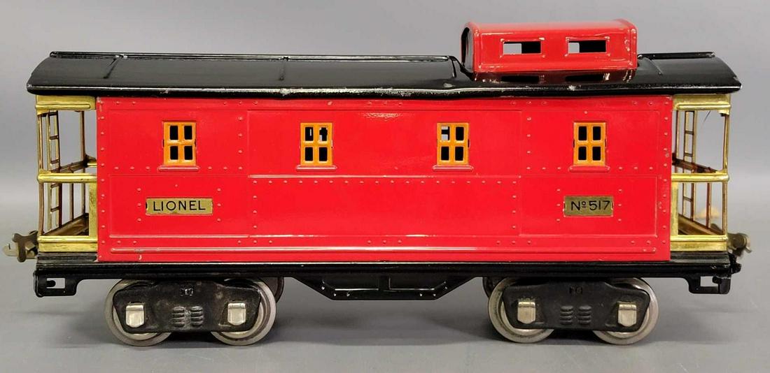 Lionel prewar standard gauge 517 caboose for the coal: Lionel Prewar Standard Gauge 517 caboose for the coal train, super clean and shiny C6+.