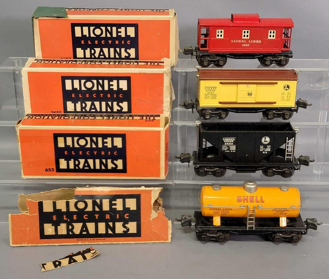 Group of Lionel prewar O 2800 series freight cars with (1 of 6)
