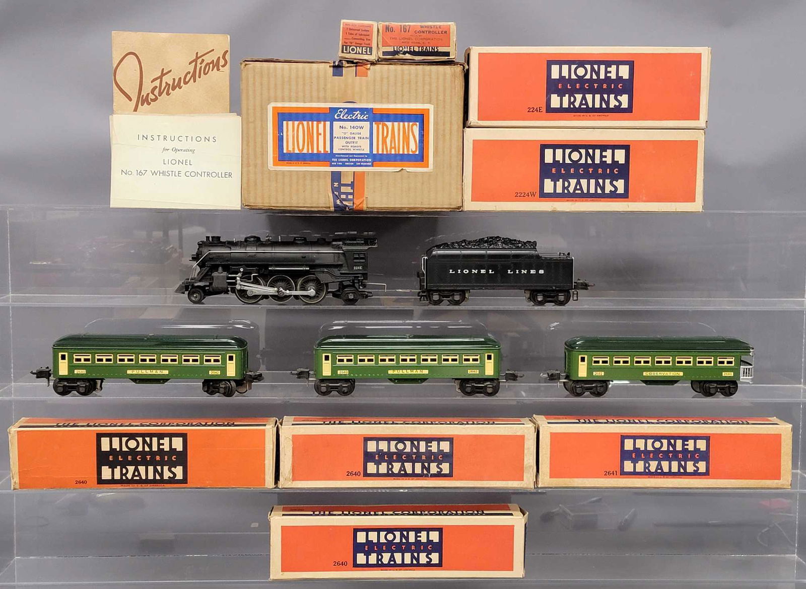 Boxed Lionel prewar O gauge 140W steam passenger set (1 of 11)