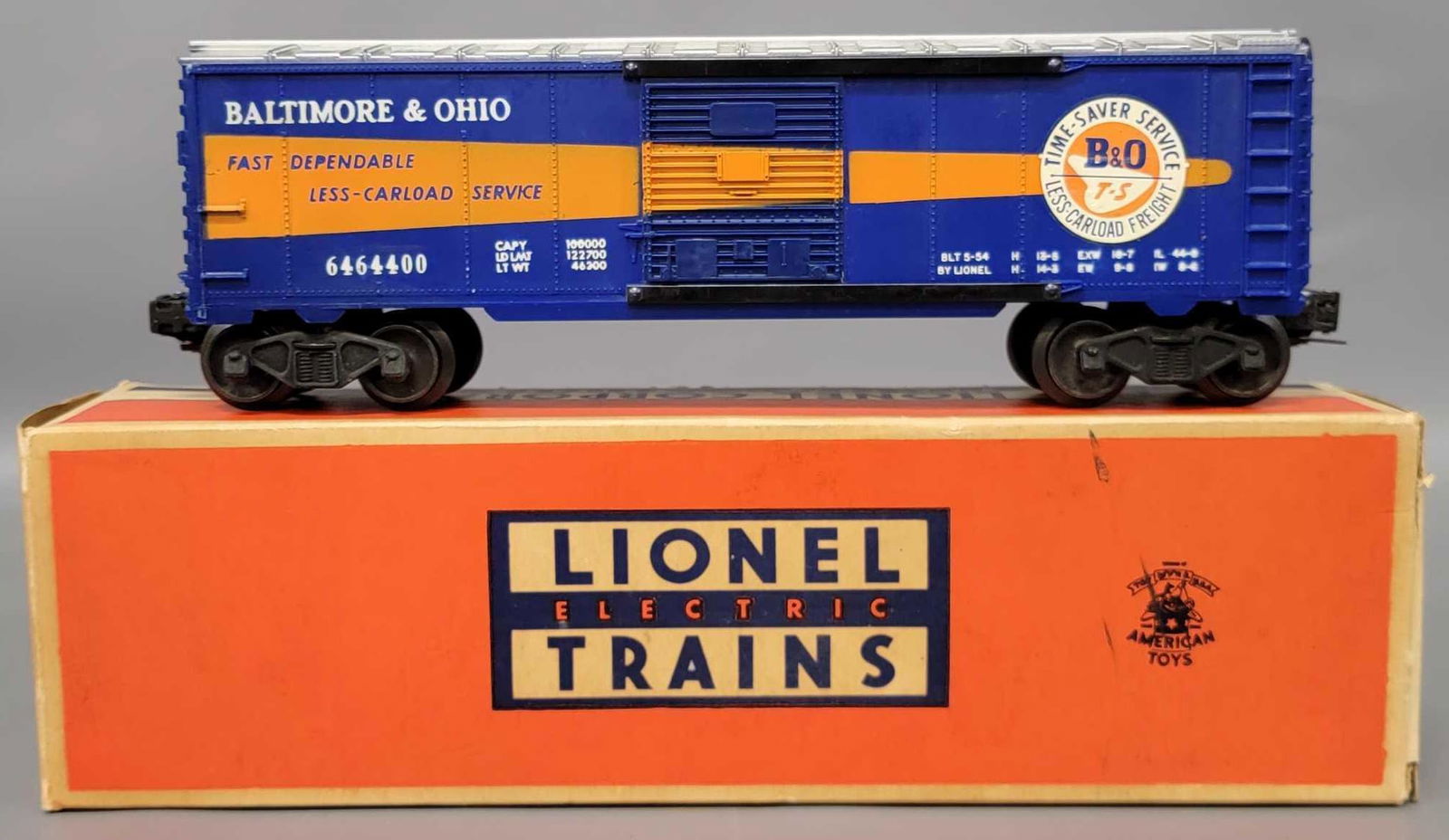 Lionel postwar O 6464400 B&O box car in original box Dec 18, 2021