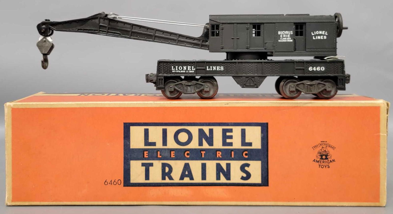 Unrun Lionel postwar O black 6460 operating work crane (1 of 7)