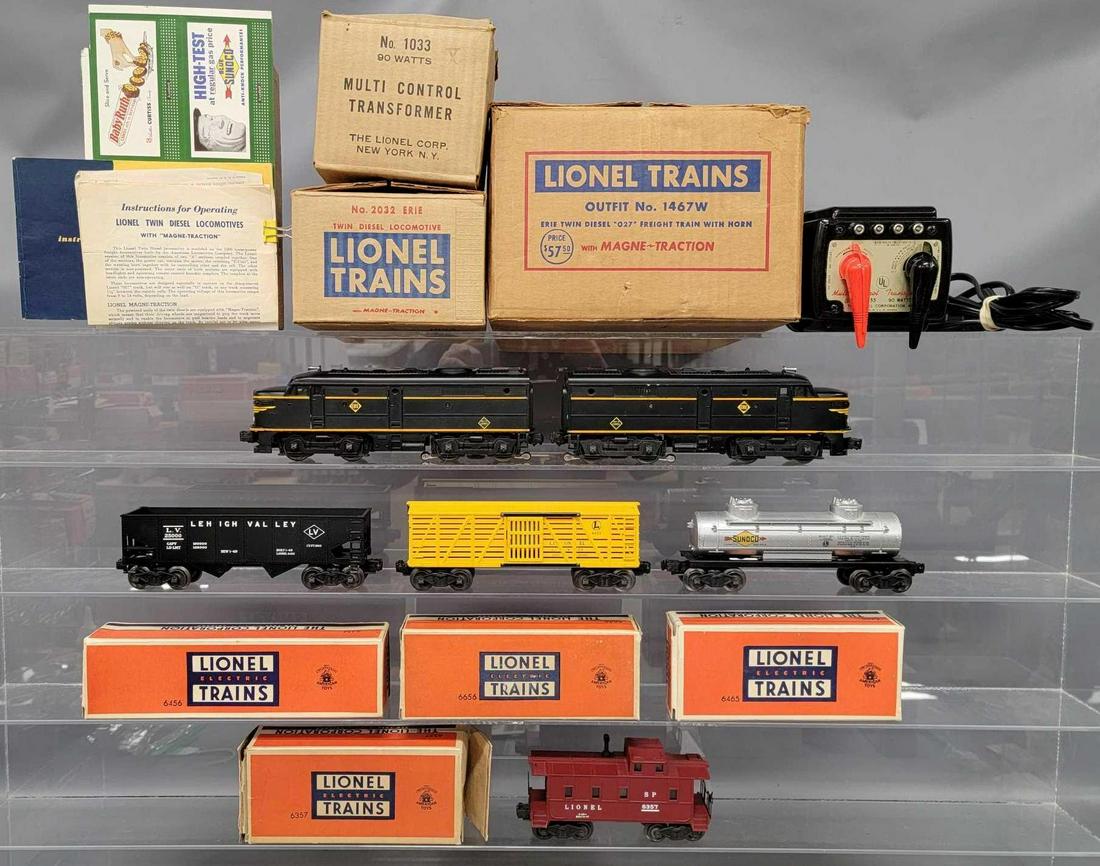 Boxed Lionel postwar O 1467W Erie diesel freight set (1 of 10)