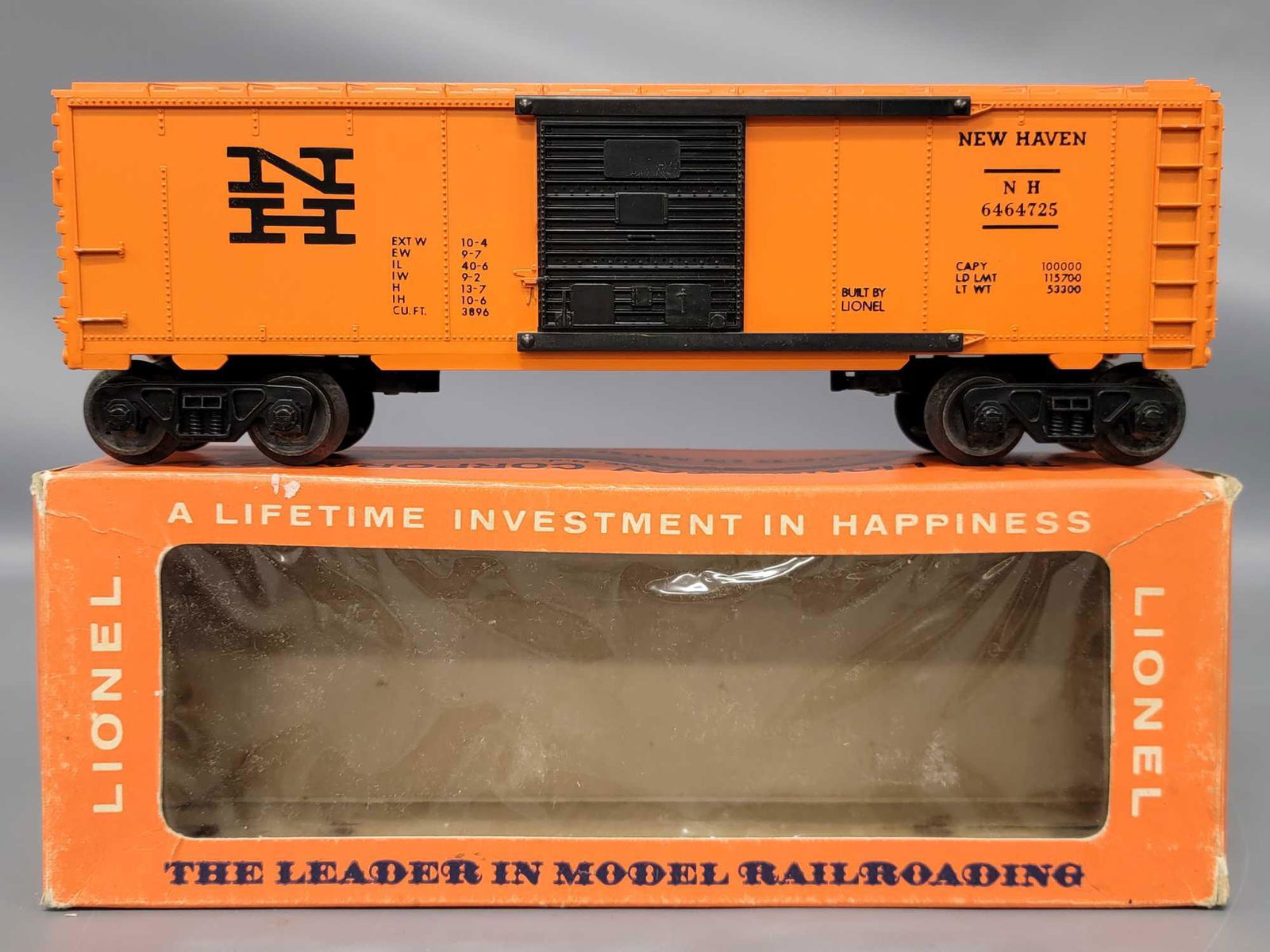 Unrun Lionel postwar O 6464-725 New Haven box car in (1 of 6)