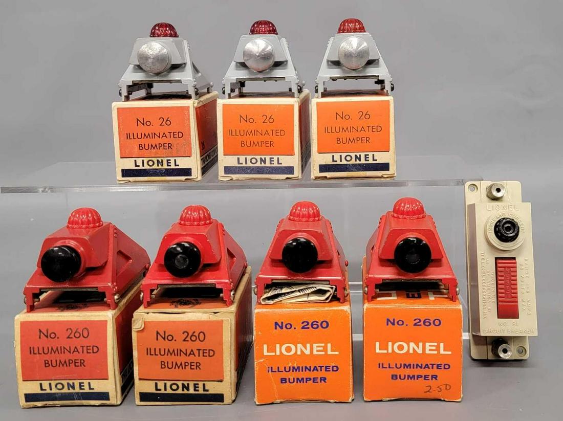 Group of Lionel postwar O 26 and 260 bumpers in (1 of 7)