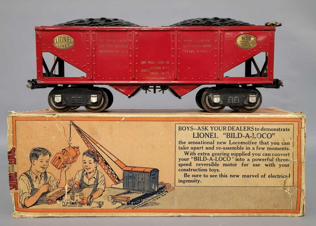 Lionel prewar standard gauge 516 hopper with load data (1 of 7)