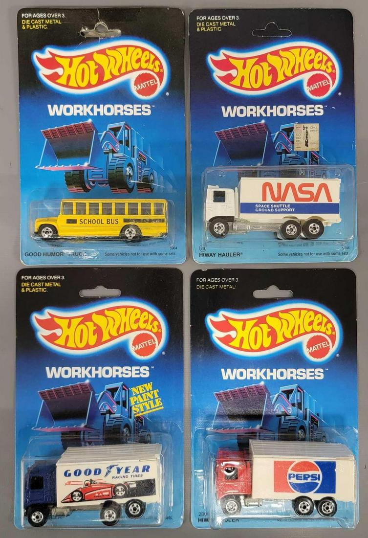 Group of four Hot Wheels Blackwall Workhorses cars on (1 of 6)