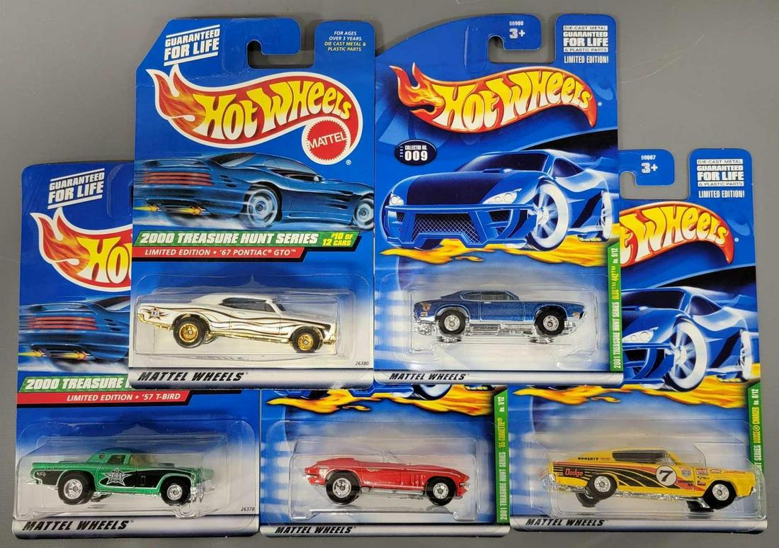 Group of five Hot Wheels Treasure Hunt mixed year cars (1 of 3)