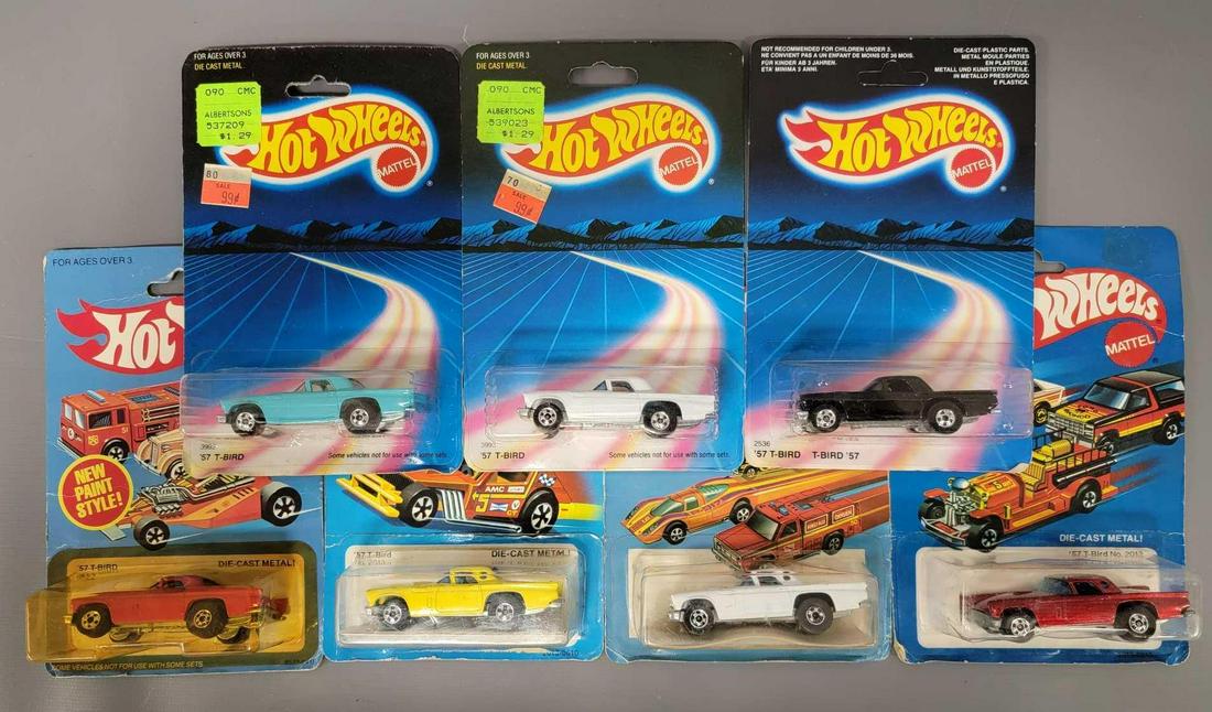 Group of Hot Wheels Blackwall 57 T-birds on cards (1 of 4)