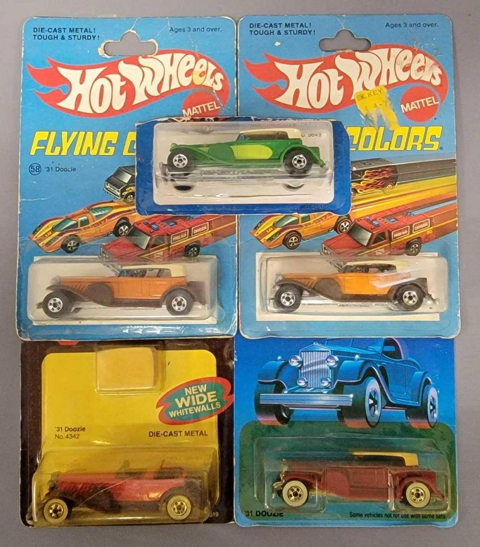 Group of five Hot Wheels Blackwall '31 Doozies on cards (1 of 5)