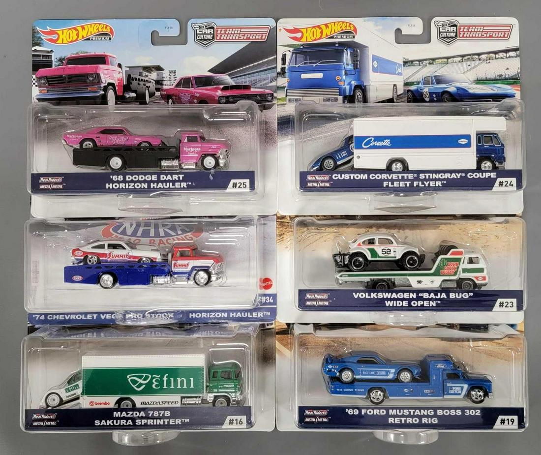 Group of six Hot Wheels Car Culture Team Transports (1 of 4)