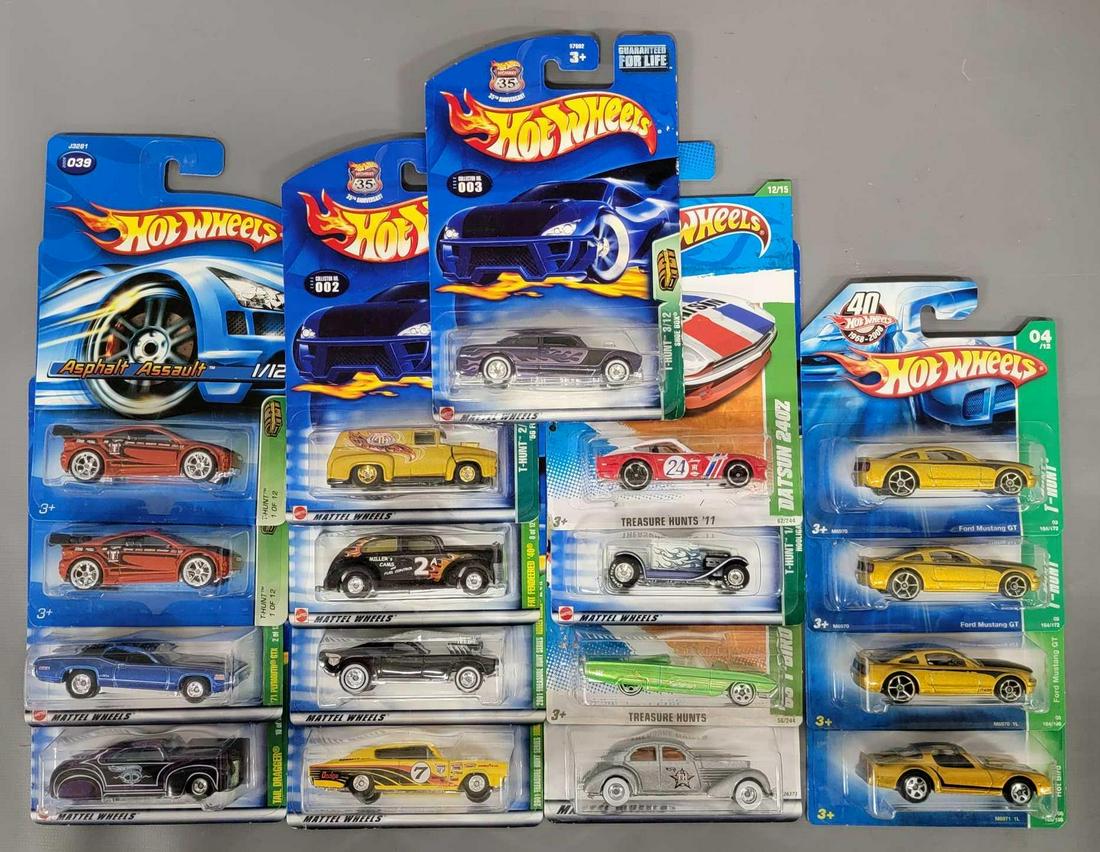 Group of seventeen Hot Wheels Treasure Hunt cars on (1 of 5)