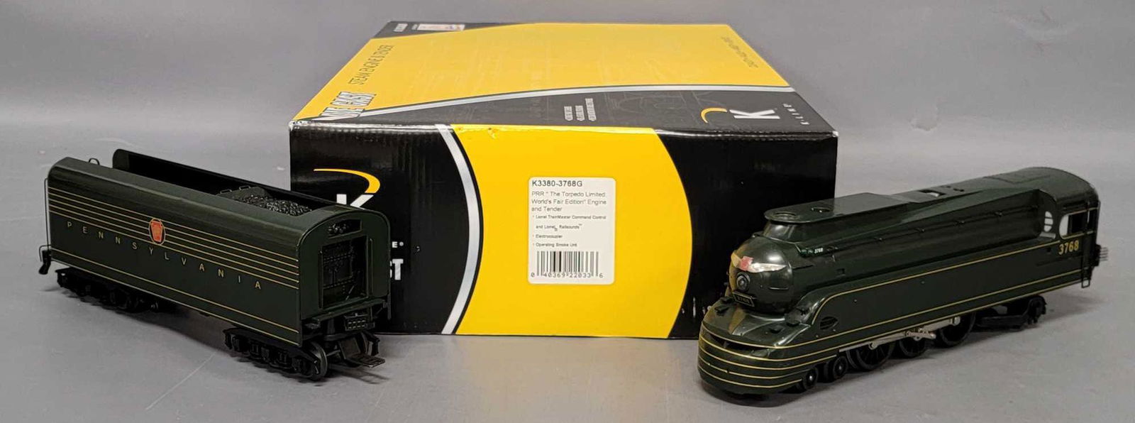 KLine O gauge K33803768G PRR The Torpedo LTD Worlds Fair Engine