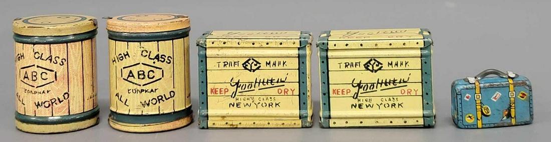 Five Vintage Alps Japan tin lithograph containers (1 of 6)