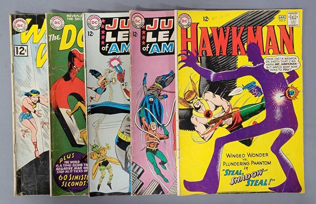 Five DC silver age superhero comics (1 of 5)