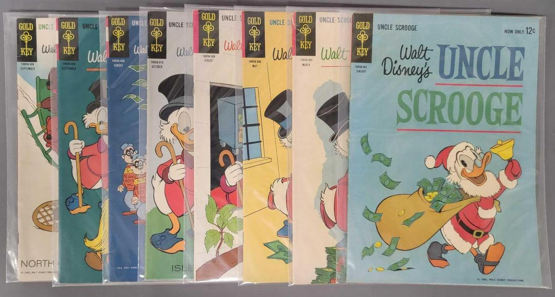 Eight Gold Key Uncle scrooge comics (1 of 5)