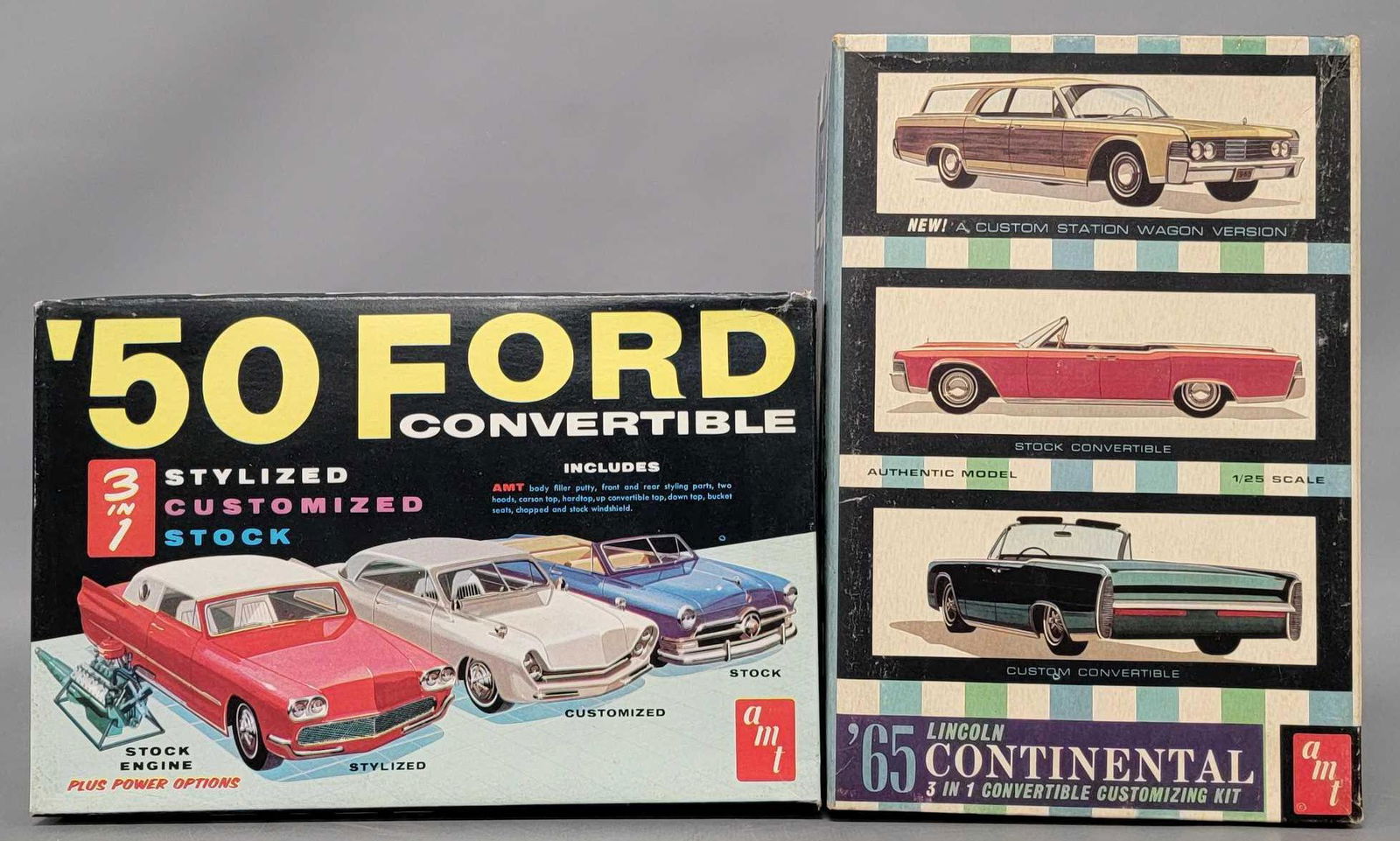 Two AMT 1/25 scale 3 in 1 model kits unbuilt in original boxes (1 of 7)