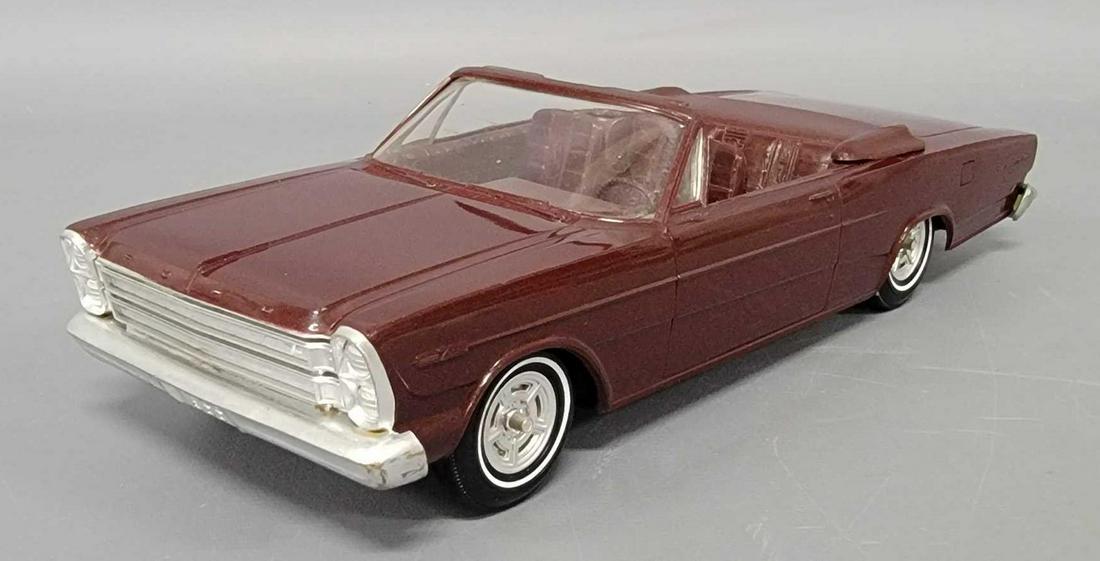 1966 burgundy Ford Galaxie 500 convertible dealer promo coaster car (1 of 8)