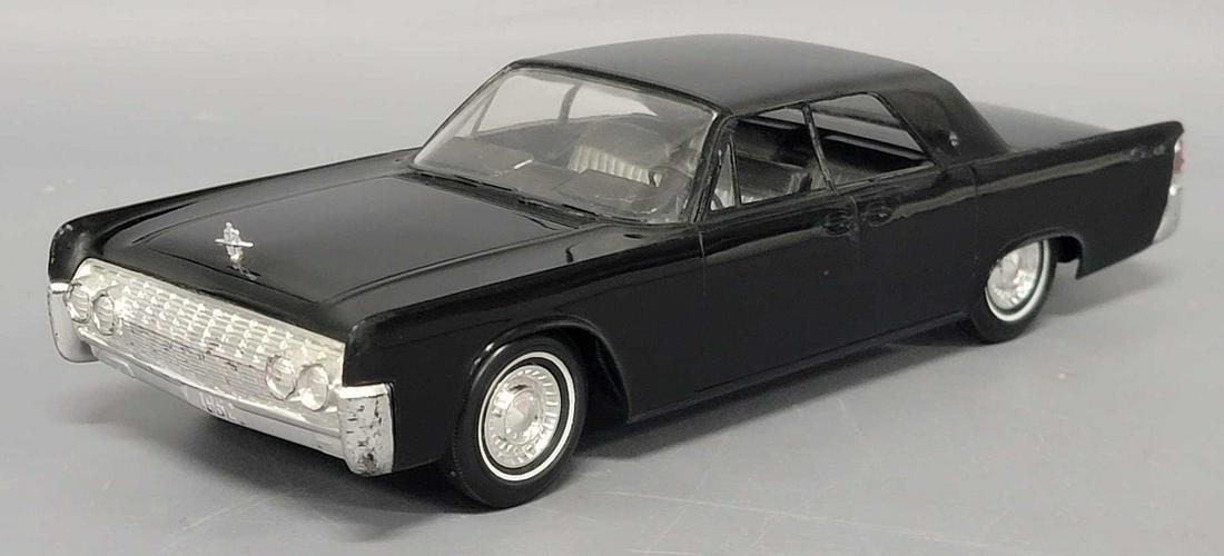1962 black Lincoln Continental dealer promo coaster car: 1962 black Lincoln Continental dealer promo coaster car, car is near mint to mint with the only issue being a very small factory blemish on the drivers door.